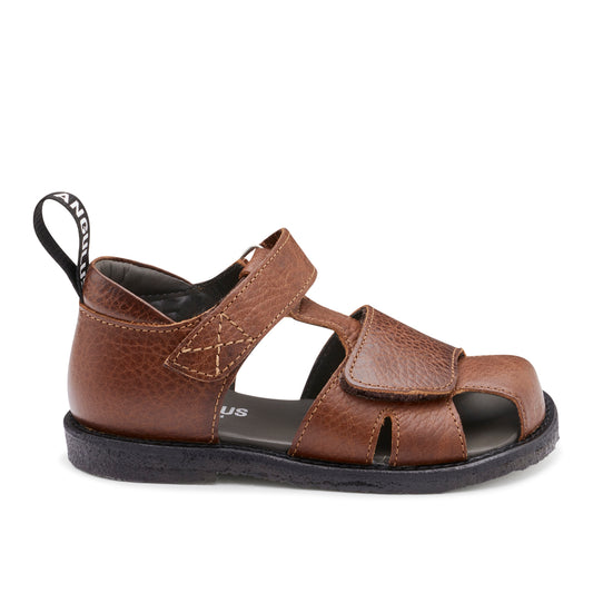 Angulus - Sandal Med Velcro, 0621 - Dark Cognac