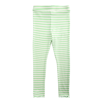 Liberté - Natalia KIDS Leggings - Lime Green Creme Stripe