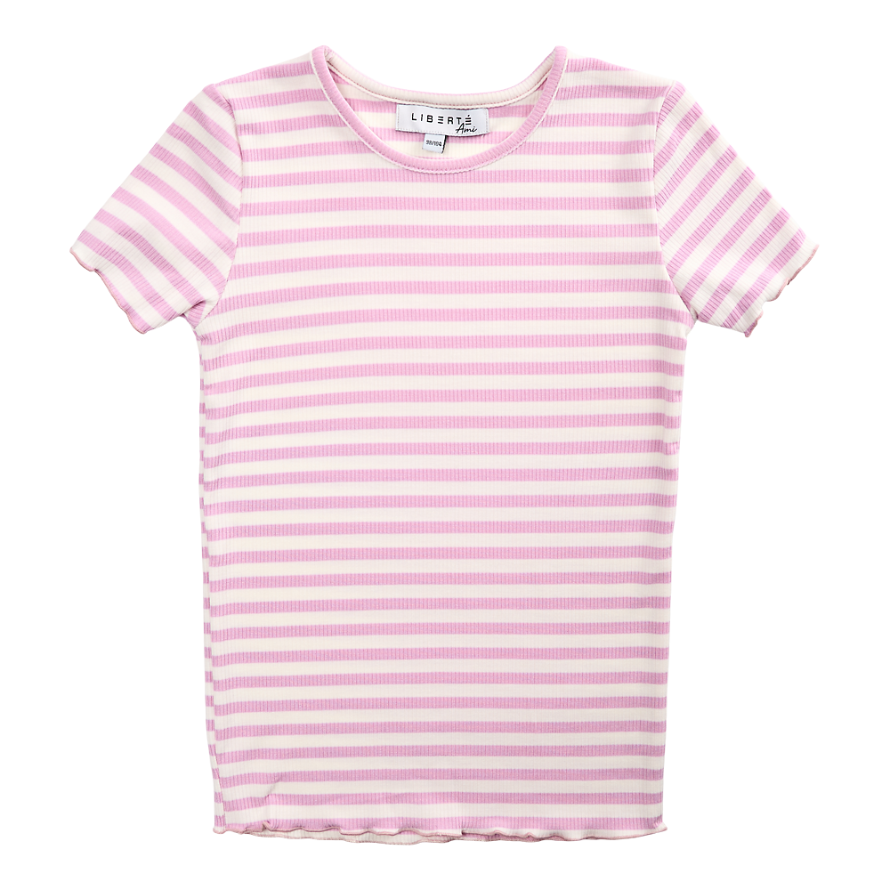 Liberté - Natalia KIDS Blouse SS - Lilac Pink Creme Stripe