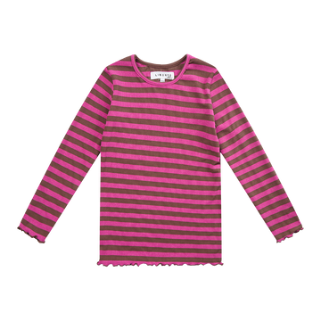Liberté - Natalia KIDS Blouse LS - Choco Pink Stripe