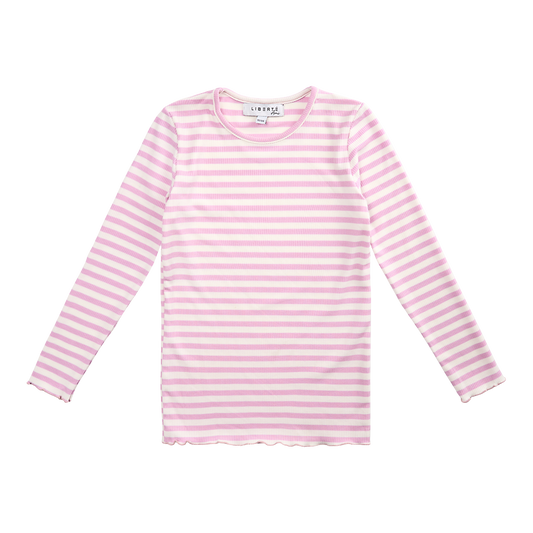 Liberté - Natalia KIDS Blouse LS - Lilac Pink Creme Stripe