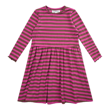 Liberté - Natalia KIDS Dress LS - Choco Pink Stripe