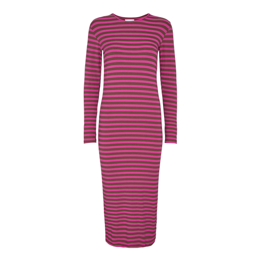 Liberté - Natalia Dress LS - Choco Pink Stripe