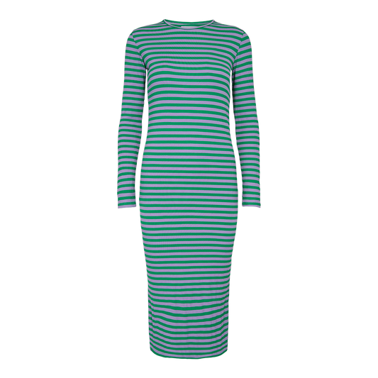 Liberté - Natalia Dress LS, 21162 - Green Lavender Stripe