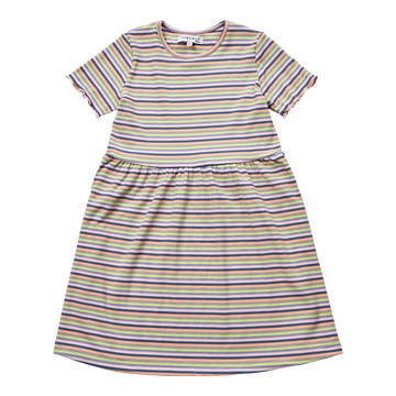 Liberté - Natalia KIDS SS Dress, 21233 - Multi Grey Stripe