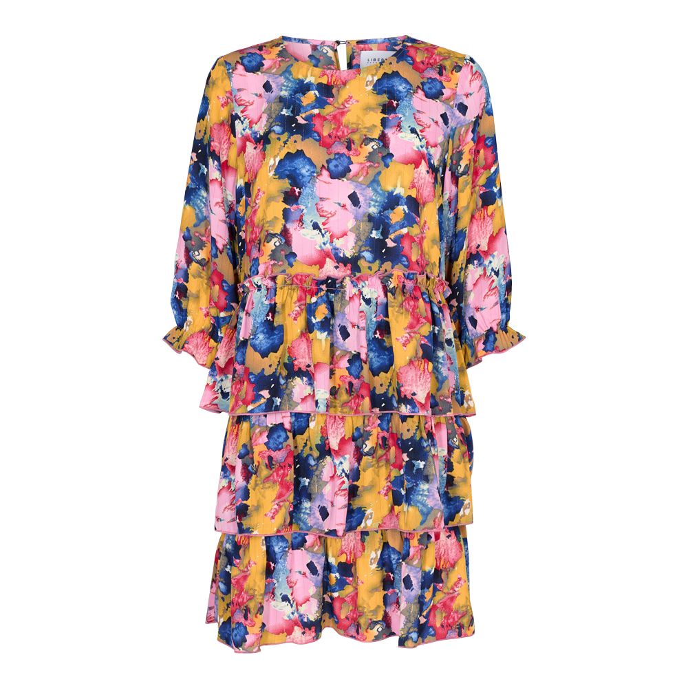 Liberté - Danni LS Dress - Pink Blue Print