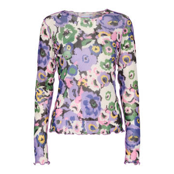 Liberté - Mesh Top LS, 24086 - Purple Blurry Flower