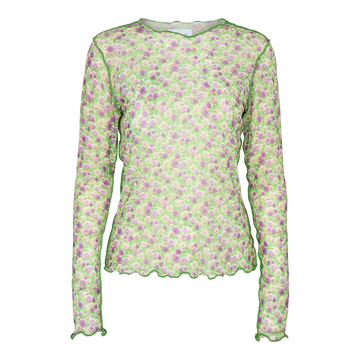 Liberté - Mesh Top LS, 24086 - Purple Green Flower