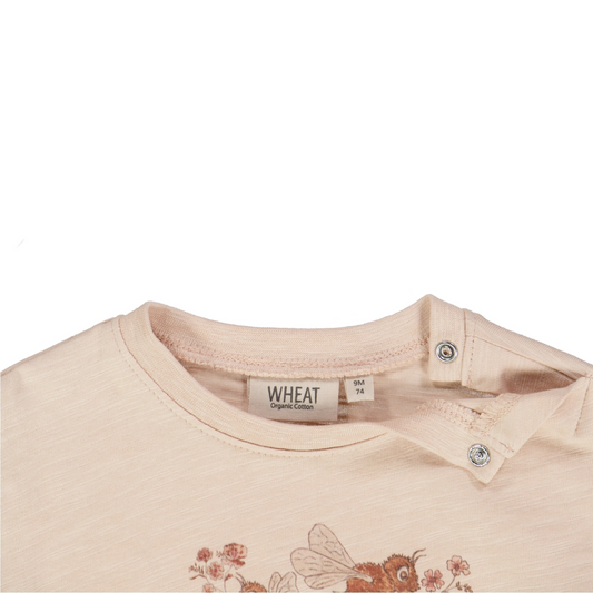 Wheat - Baby T-shirt Bee Bike - Rose Dust