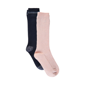 Creamie - Knee Socks 2-pack (821377) - Rose Smoke / Total Eclipse