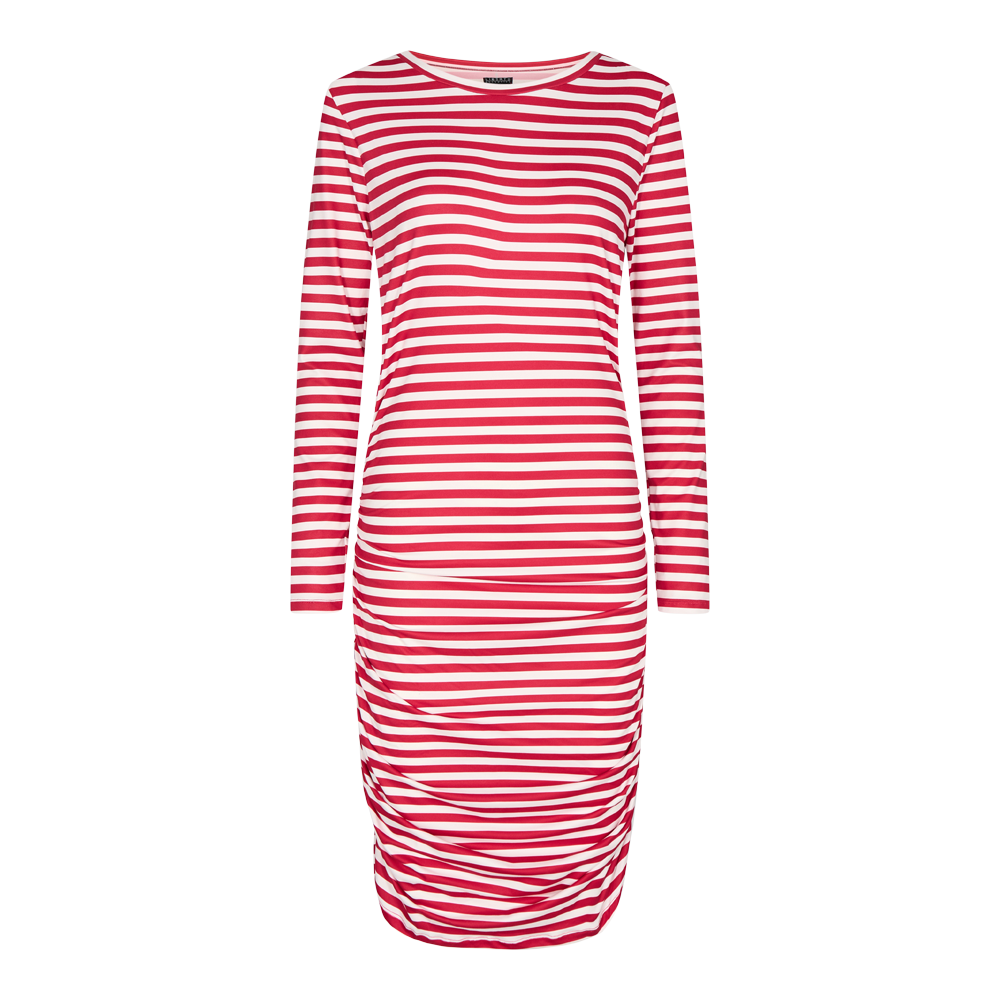 Liberté - Alma Long Dress LS, 9506 - Red Creme Stripe