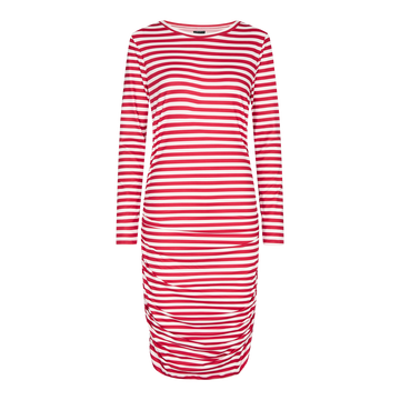Liberté - Alma Long Dress LS, 9506 - Red Creme Stripe
