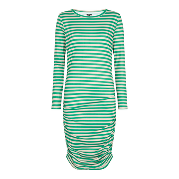 Liberté - Alma Long Dress LS - Dark Sand Green Stripe