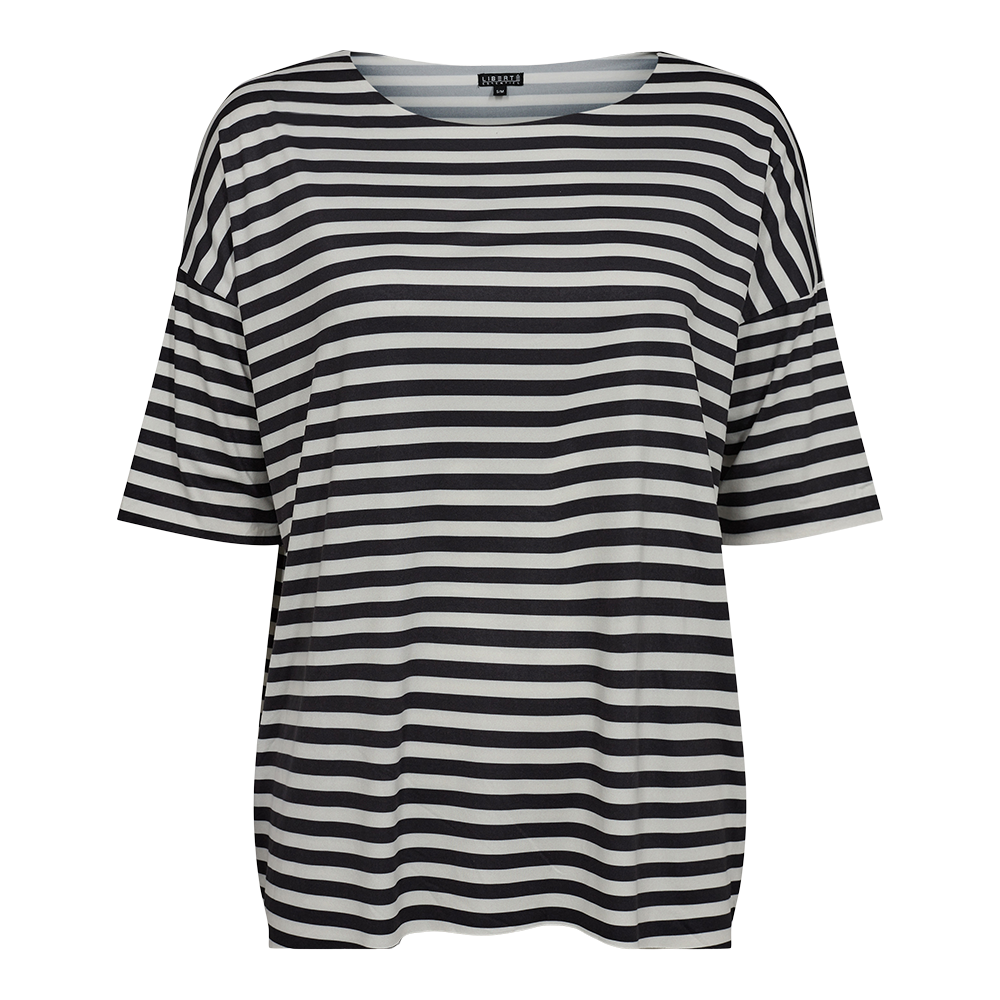 Liberté - Alma T-shirt SS, 9519 - Black Creme Stripe