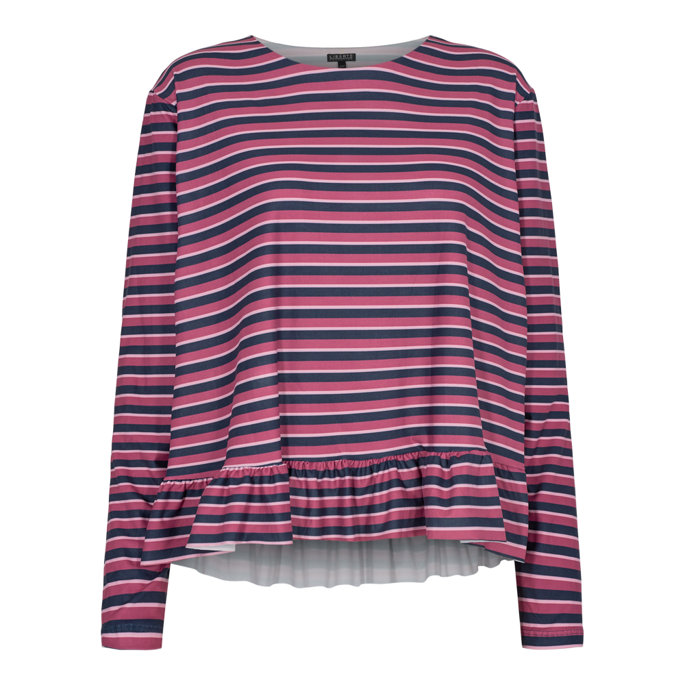 Liberté - Alma Frill T-shirt LS - Raspberry Stripes
