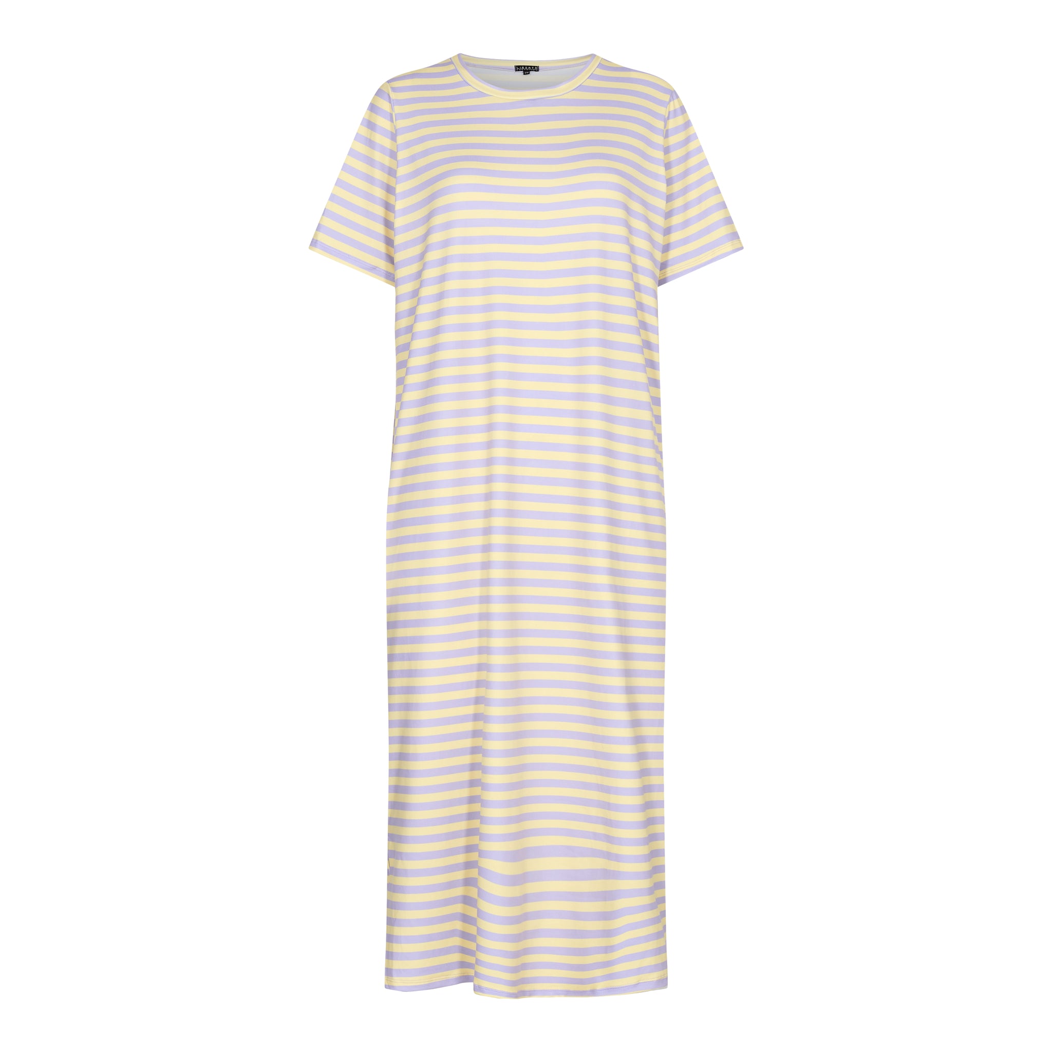 Liberté - Alma T-shirt Dress SS - Lavender Yellow Stripe
