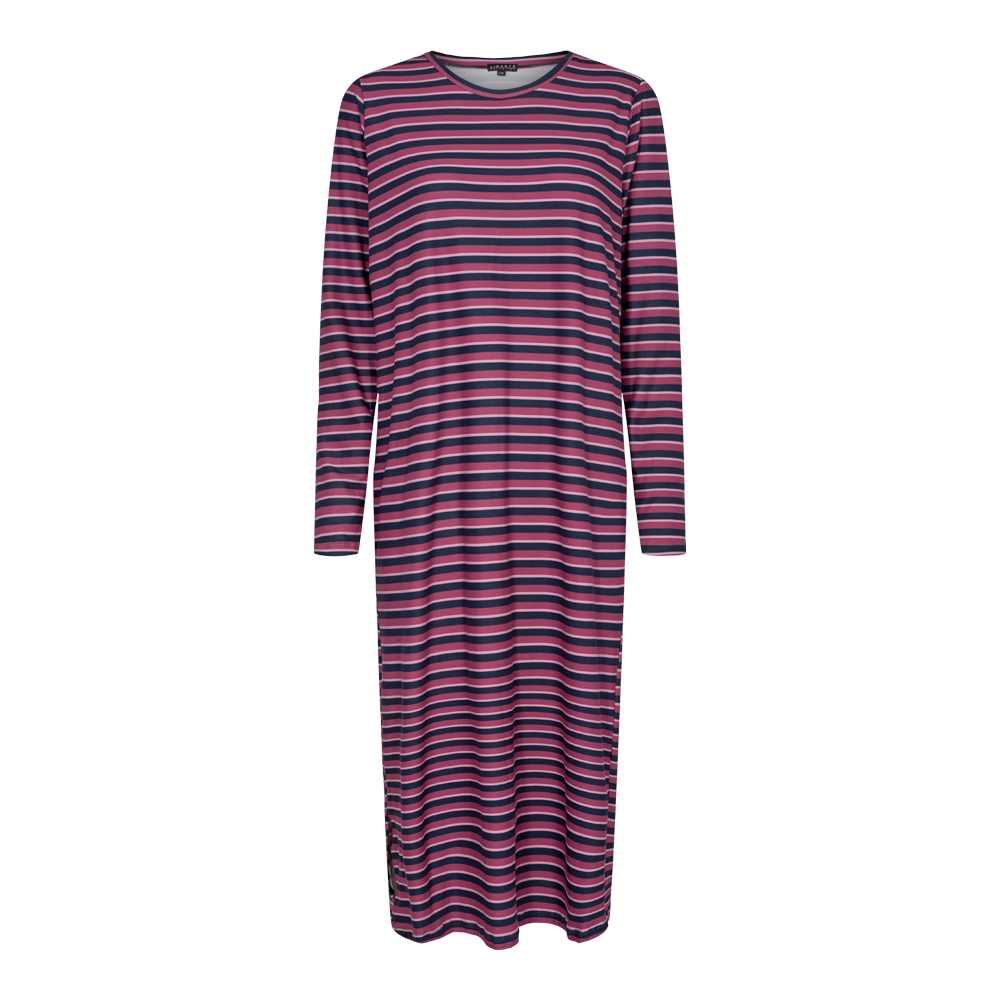 Liberté - Alma T-shirt Dress LS - Raspberry Stripes