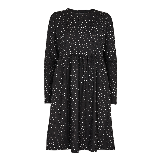 Liberté - Alma LS Frill Dress, 9565 - Black Silver Dot