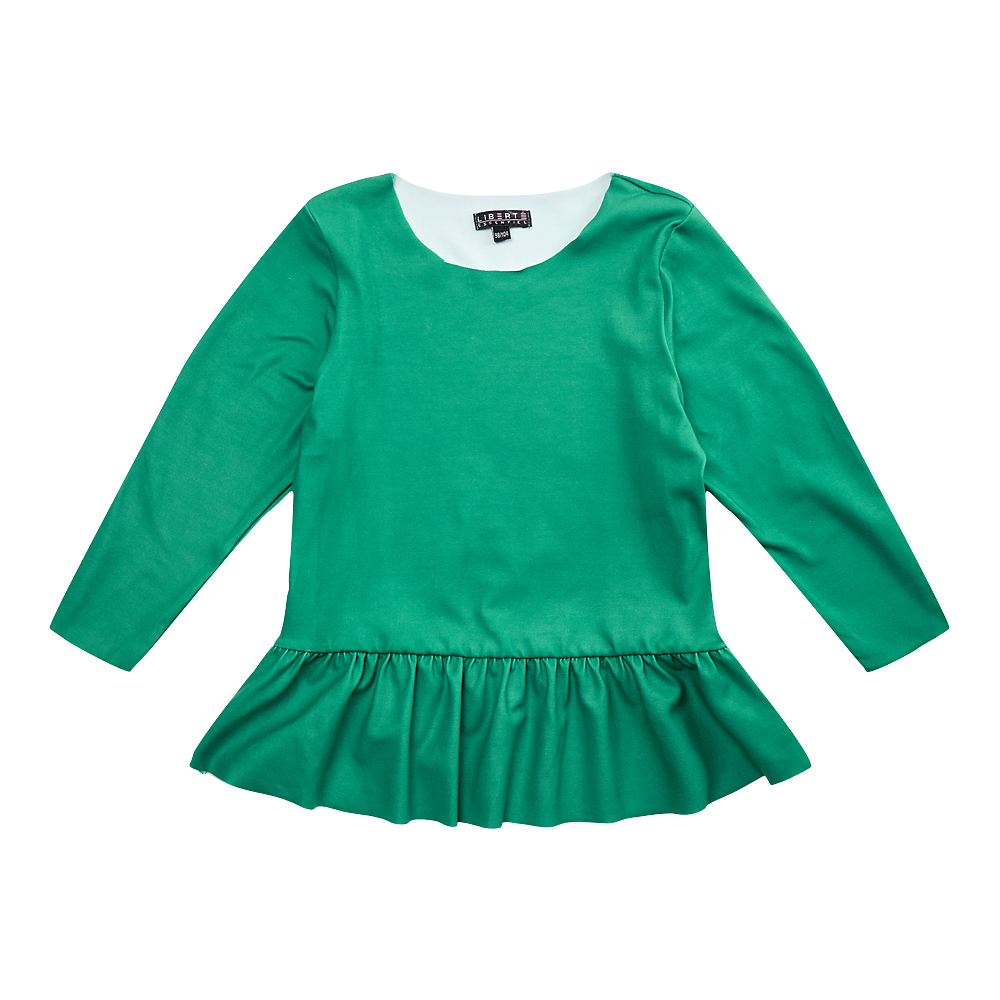 Liberté - Alma KIDS Frill T-shirt LS - Grass Green