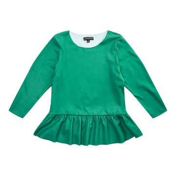 Liberté - Alma KIDS Frill T-shirt LS - Grass Green