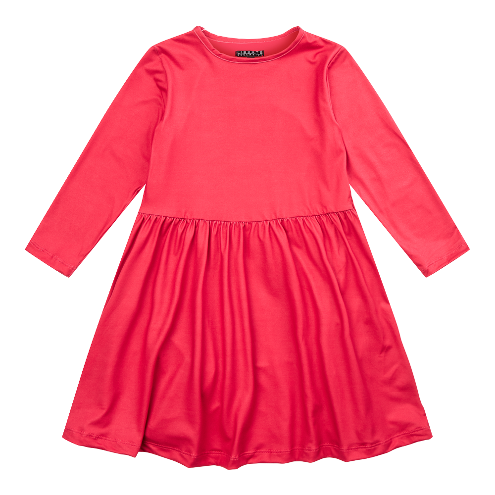 Liberté - Alma KIDS LS Babydoll Dress, 9658 - Red