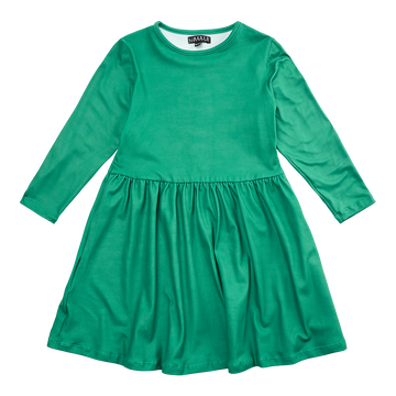 Liberté - Alma KIDS Babydoll Dress LS - Grass Green