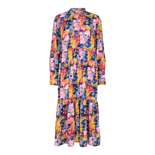 Liberté - Maggie LS Dress - Pink Blue Print