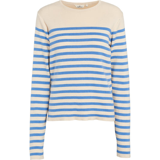 Basic Apparel - Sailor Stripe Knit Sweater - Birch / Azure Blue
