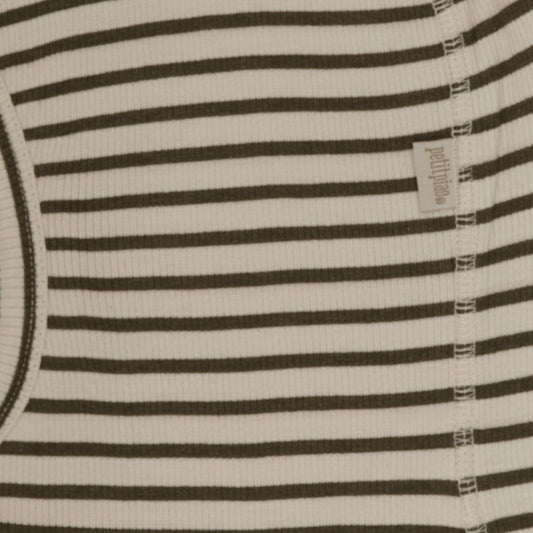 Petit Piao - Modal Belaclava Striped, PP317 - Ivy Green / Tapioka