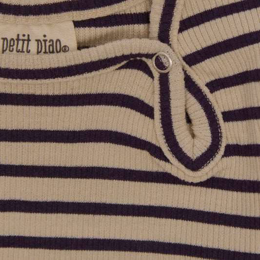 Petit Piao - Body LS Modal Striped, PP301 - Mysterioso / Tapioka