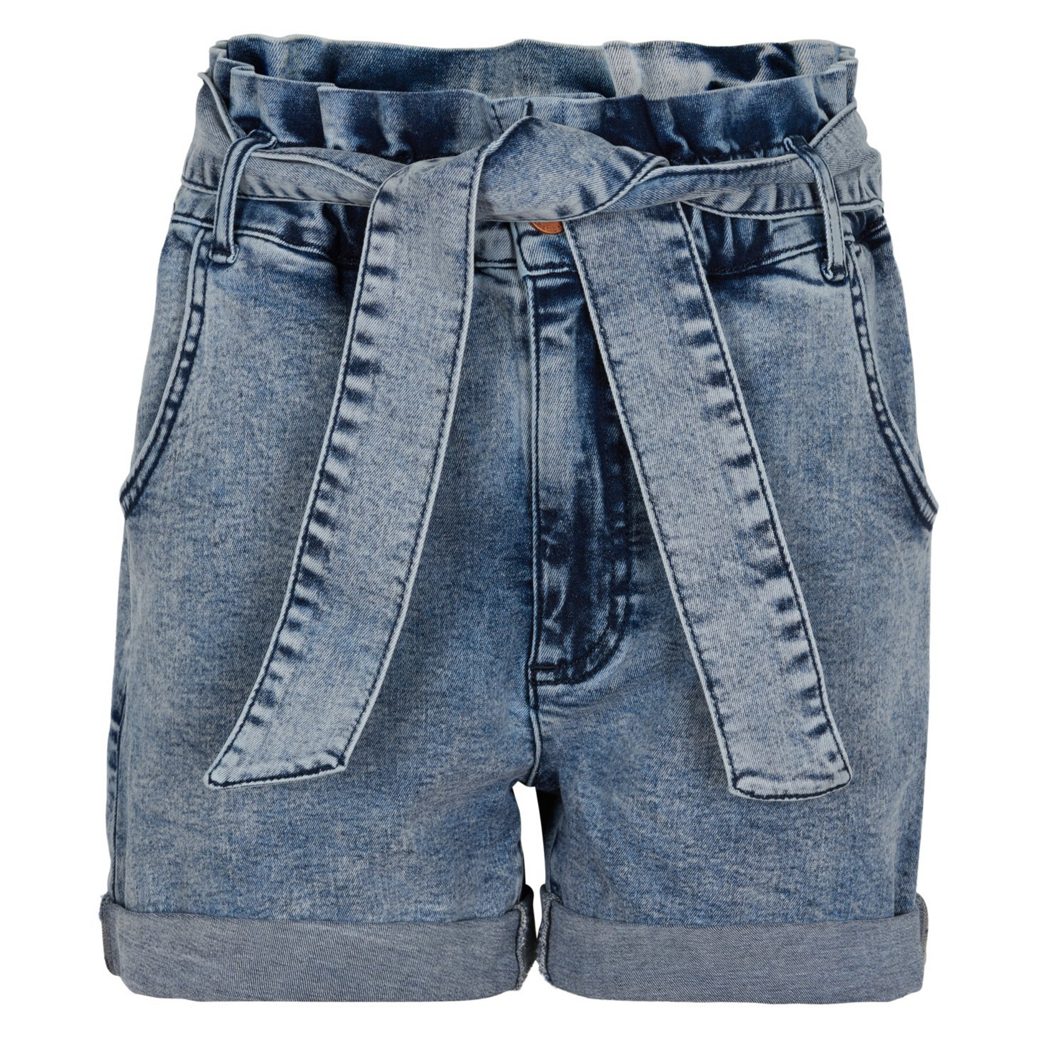 Cost:Bart - Nahle High Waist Denim Shorts (C4737) - Light Blue Denim Wash