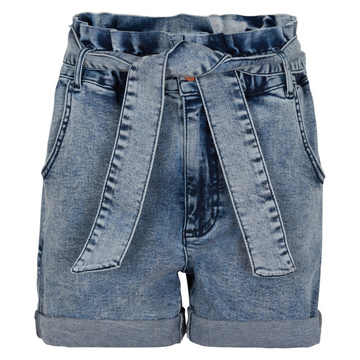 Cost:Bart - Nahle High Waist Denim Shorts (C4737) - Light Blue Denim Wash