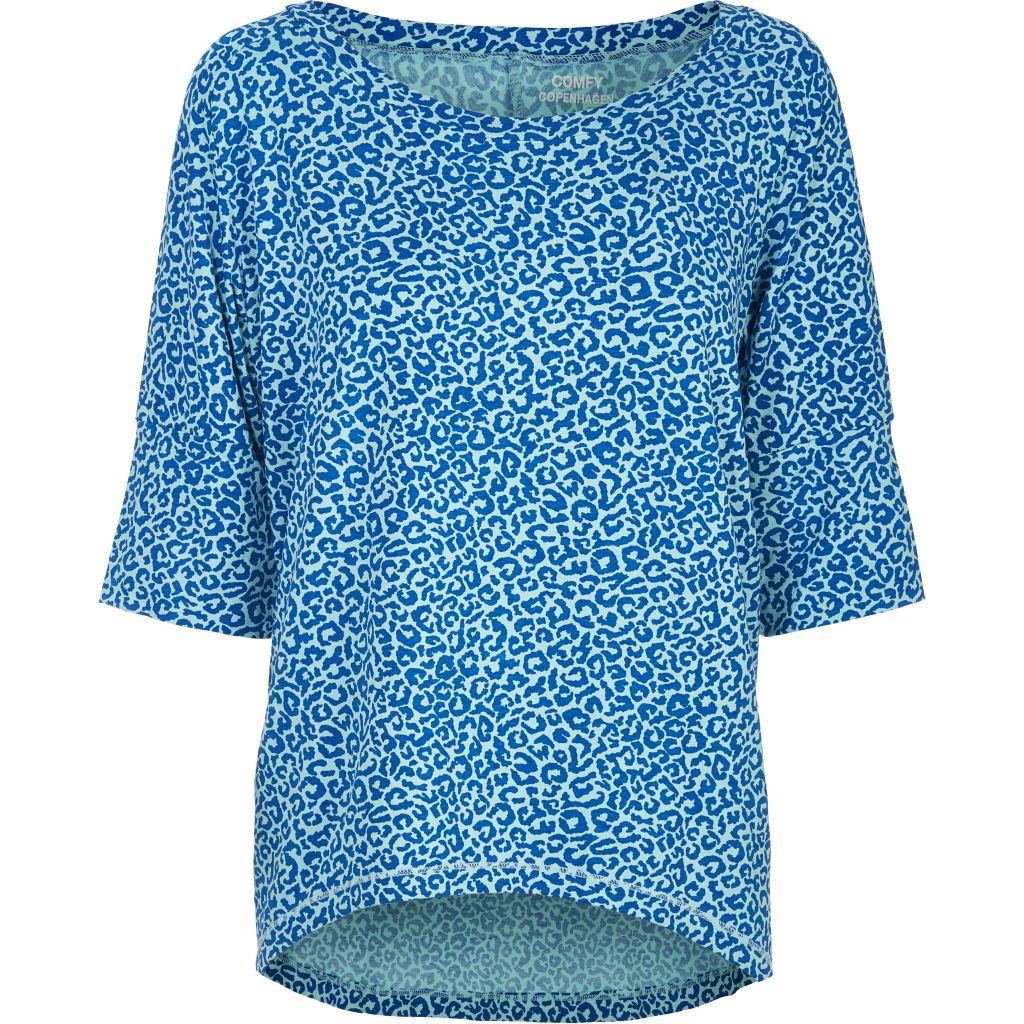 Comfy Copenhagen - Bluse, Straight From The Heart 3/4 Sleeve - Blue Leo