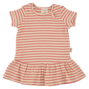 Petit Piao - Dress SS Modal Striped - Peach / Cream