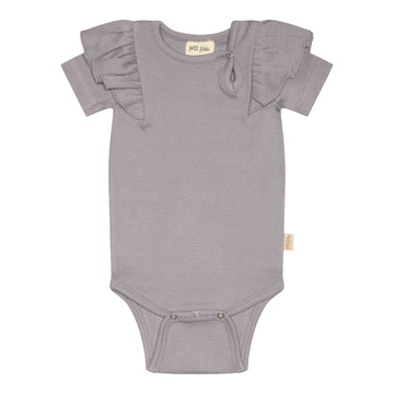 Petit Piao - Body SS Modal Frill, PP118 - Dusty Lavender