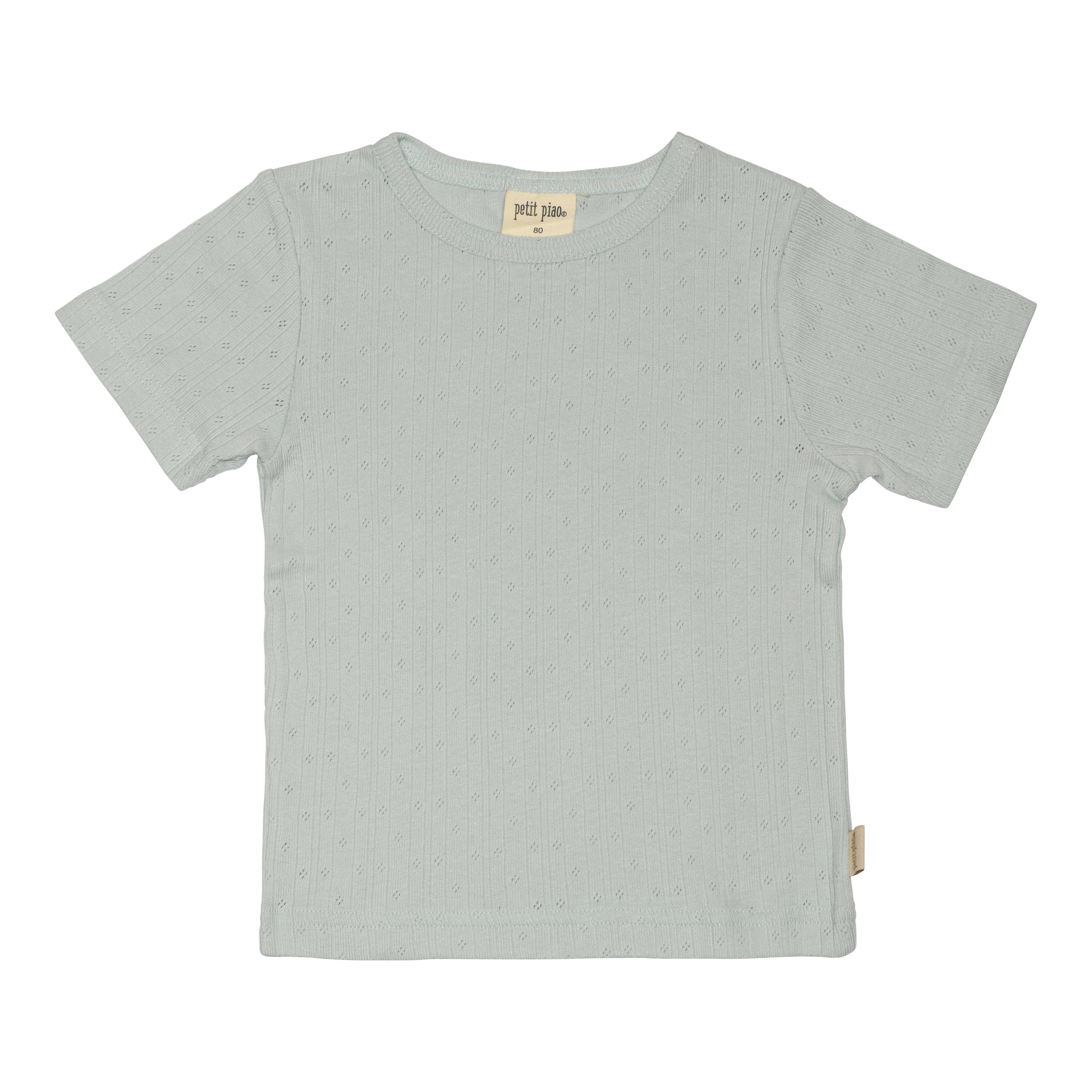 Petit Piao - T-Shirt SS Baggy Pointelle, PP1605 - Pearl Blue