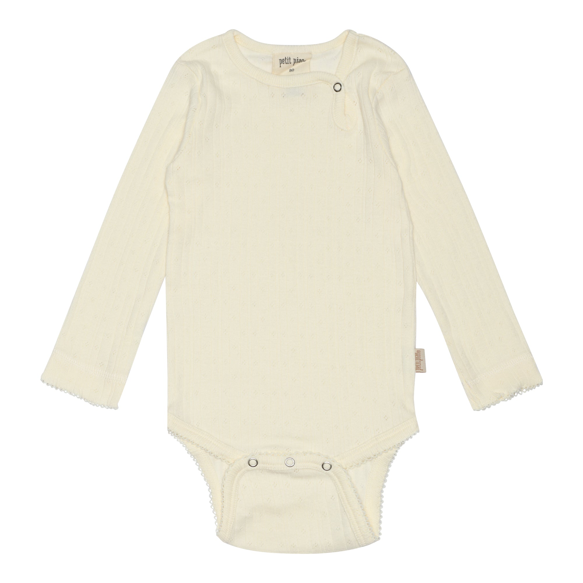 Petit Piao - Body LS Pointelle, PP1615 - Offwhite