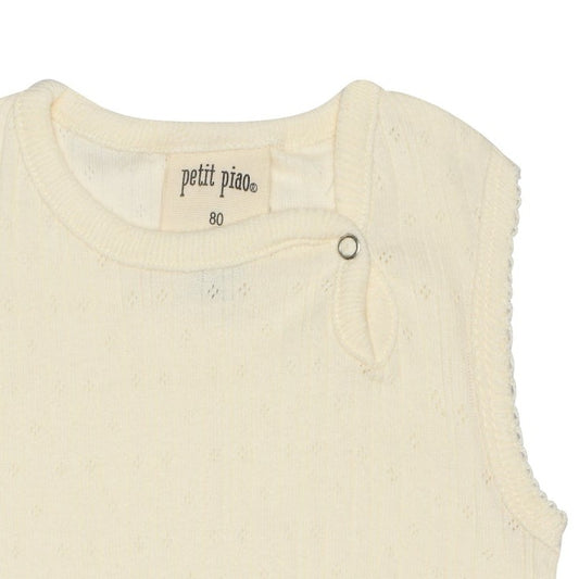 Petit Piao - Body Vest Pointelle, PP1618 - Offwhite