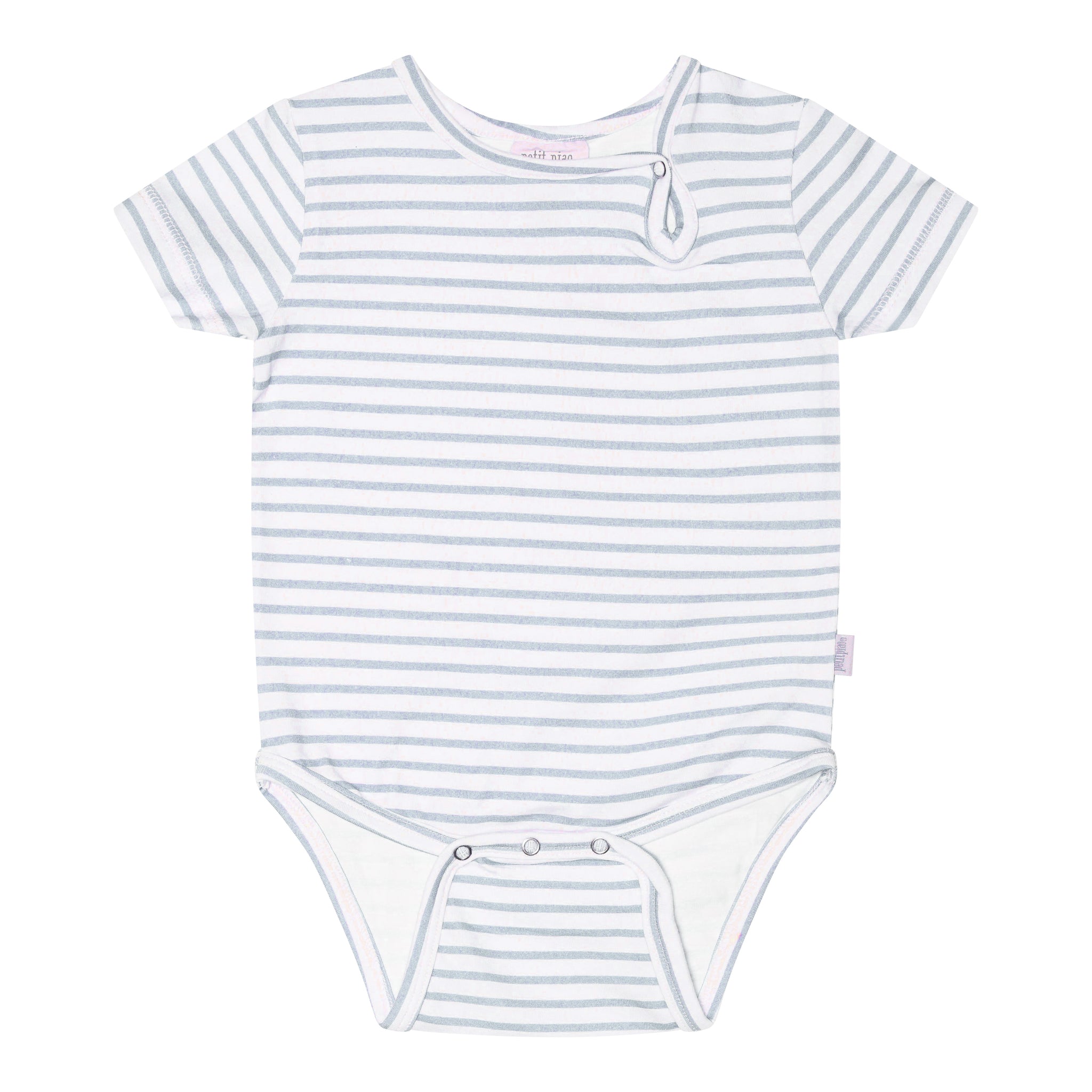 Petit Piao - Body SS Printed, PP1704 - Pearl Blue / Offwhite