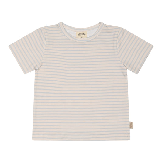 Petit Piao - T-Shirt SS Baggy Printed, PP1722 - Pearl Blue / Offwhite
