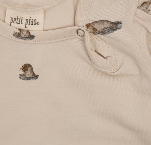 Petit Piao - Dress LS Gather Printed, PP226 - Seal