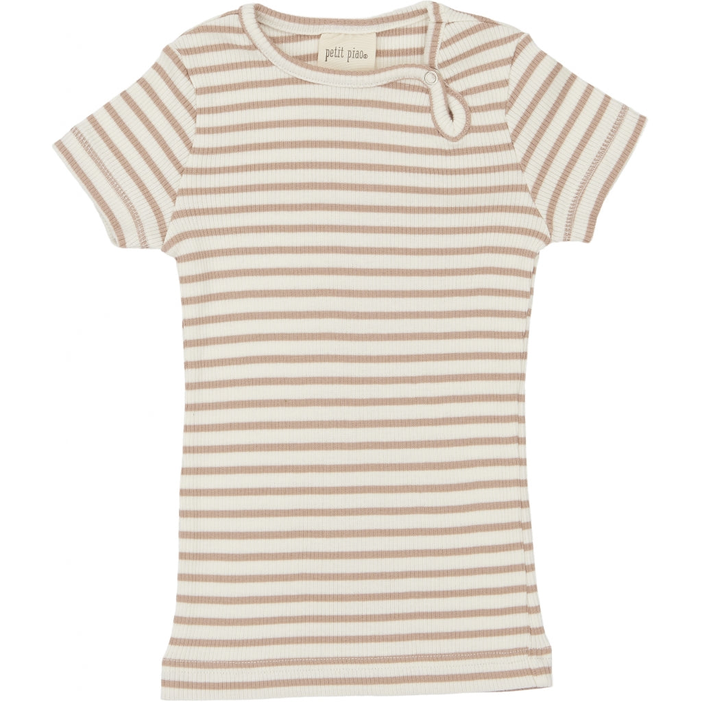 Petit Piao - Modal T-shirt SS - Beige Striped