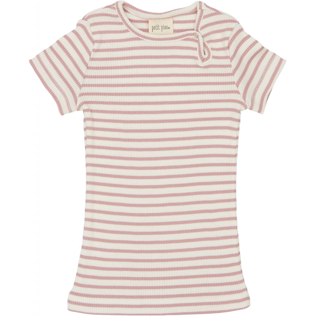 Petit Piao - Modal T-shirt SS - Rose Striped