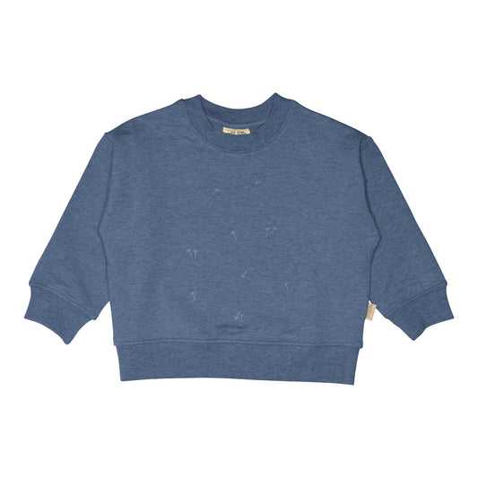 Petit Piao - Sweatshirt Melange Emb, PP706 - Moonlight Blue Melange