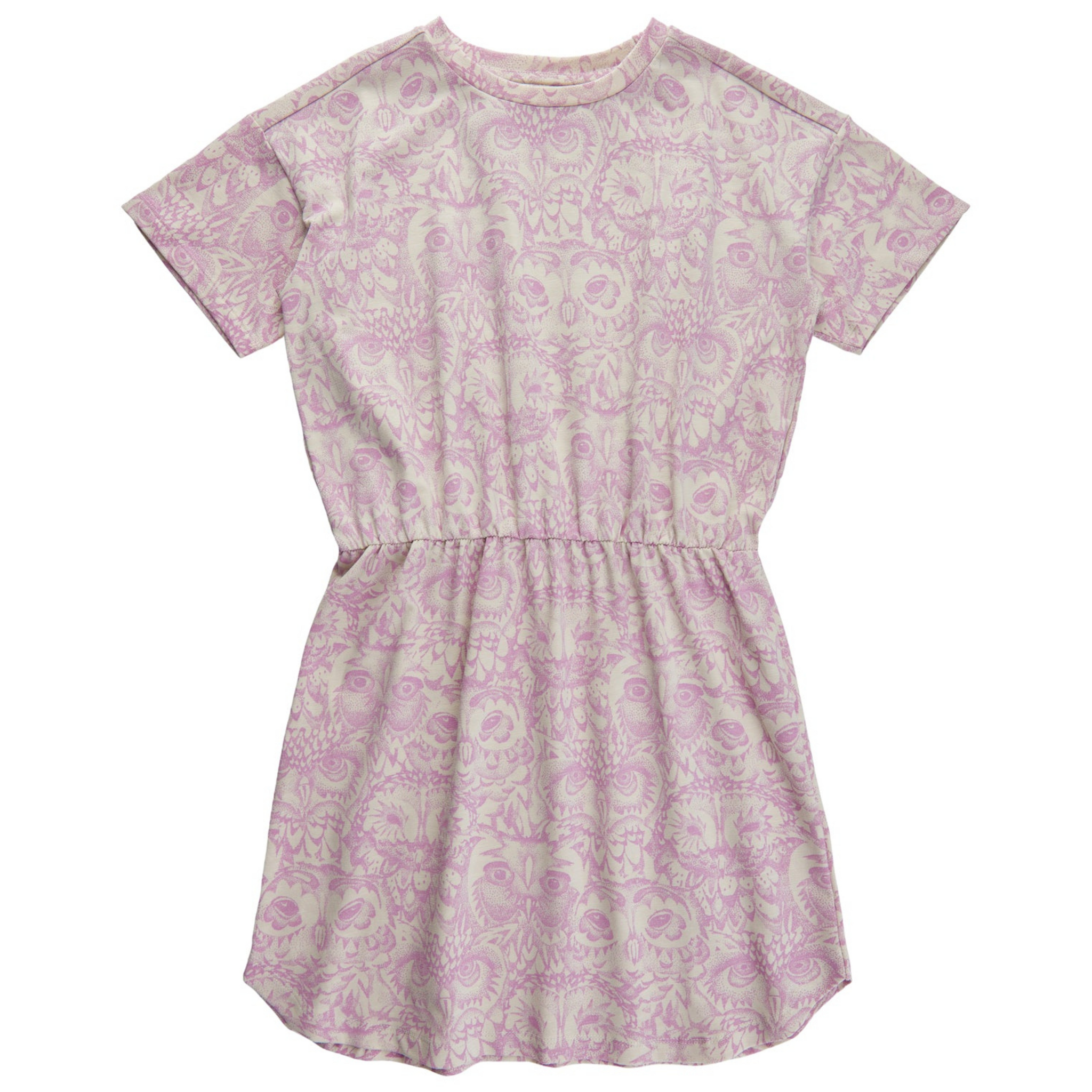Soft Gallery - Delina Pastel Owl SS Dress - Orchid Bloom