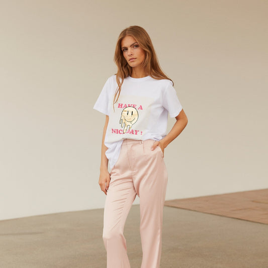 Sofie Schnoor - T-shirt SS, S231293 - White W. Pink