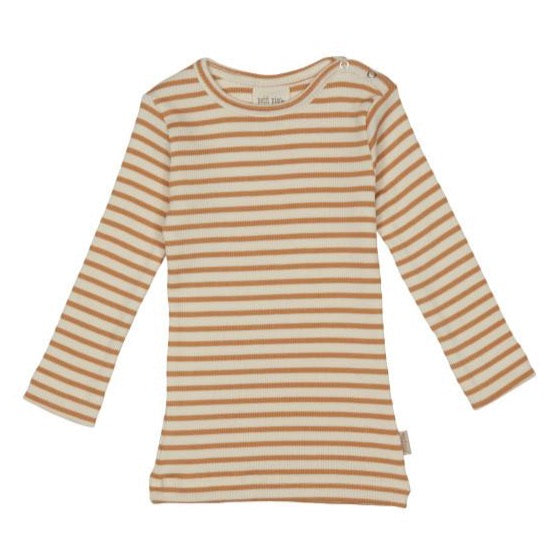 Petit Piao - Modal T-shirt Striped LS - Clay / Eggnog