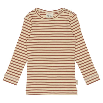 Petit Piao - Modal T-shirt Striped LS - Dusty Rose / Cream