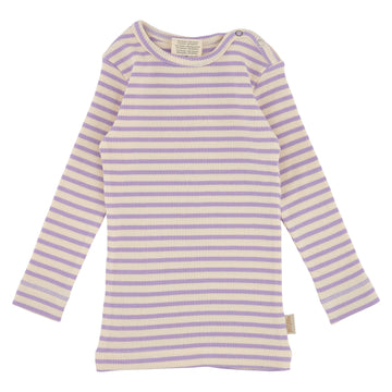 Petit Piao - T-shirt LS Modal Striped - Lavender / Cream