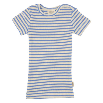 Petit Piao - T-shirt SS Modal Striped - Blue Sky / Cream